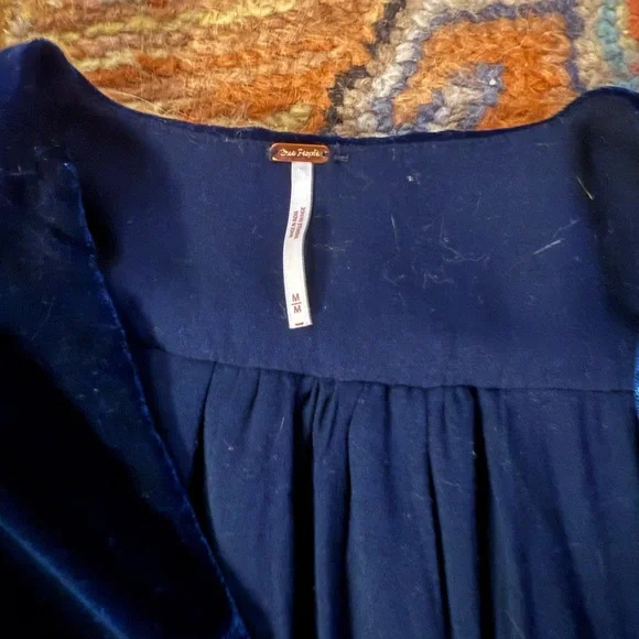 Free People Navy Velvet Dress - Picture 3 of 10